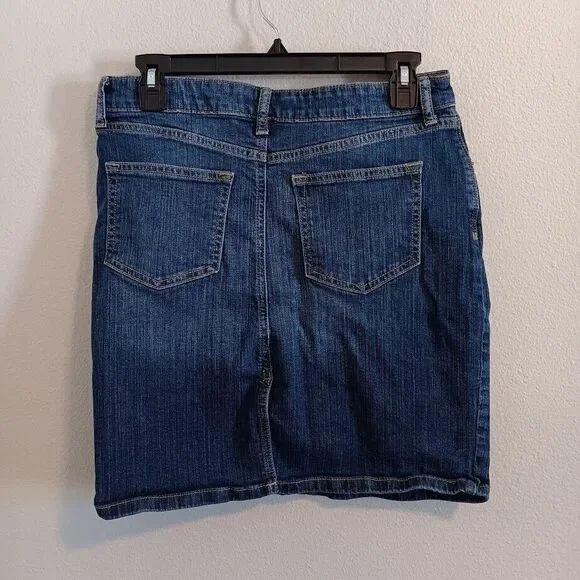 Banana Republic Button Fly Denim Skirt Pockets Women's 29/8 Petite - Picture 4 of 5